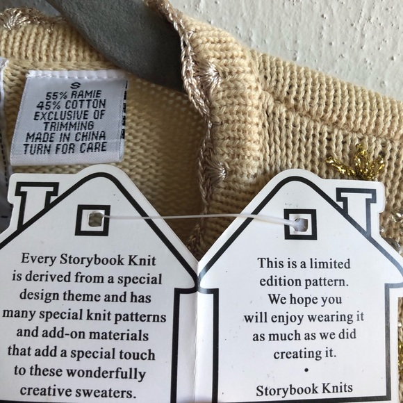 Storybook Knits Holiday Sweater Beaded Sequins Reindeer Cardigan S NWT Christmas - Picture 9 of 17